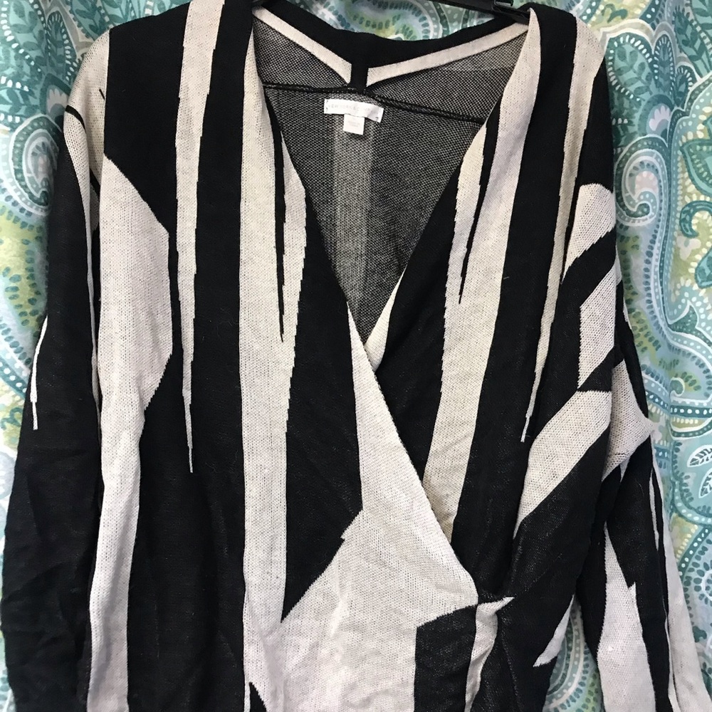 V neck cross body wrap sweater